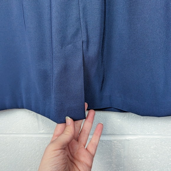 Laura Navy Coral and White Sleeveless Midi Dress EUC Layered Skirt Wedding Guest - Picture 7 of 8